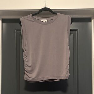 LOFT Charcoal Sleeveless Muscle Tee